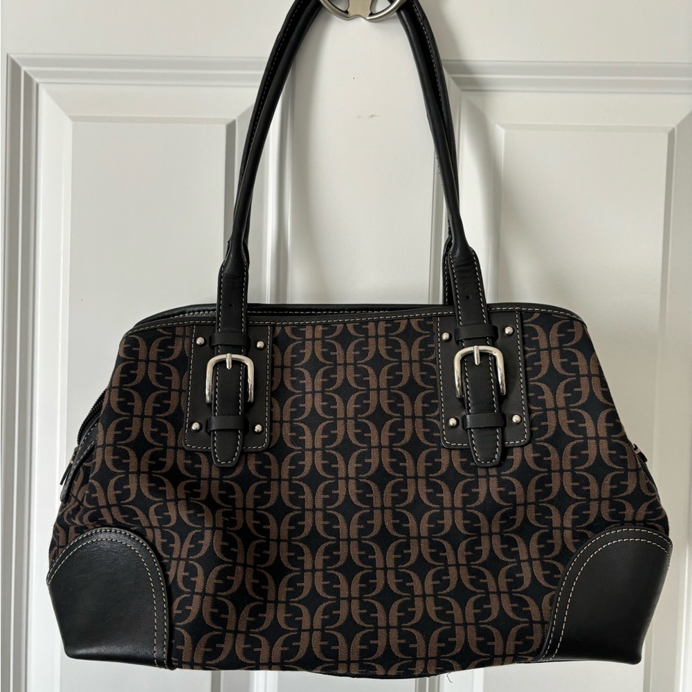 Fossil signature logo canvas handbag, purse bag